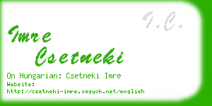 imre csetneki business card